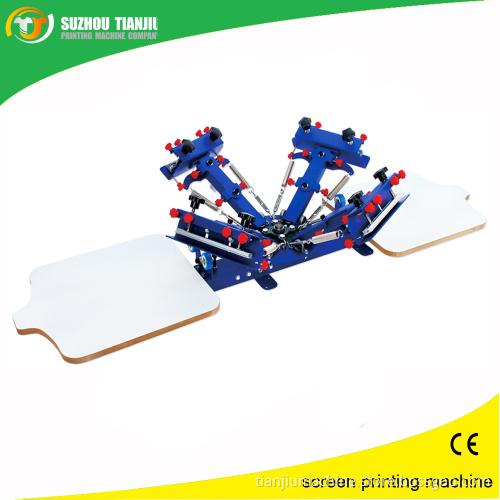 Manual 4 Color 2 station screen printing press